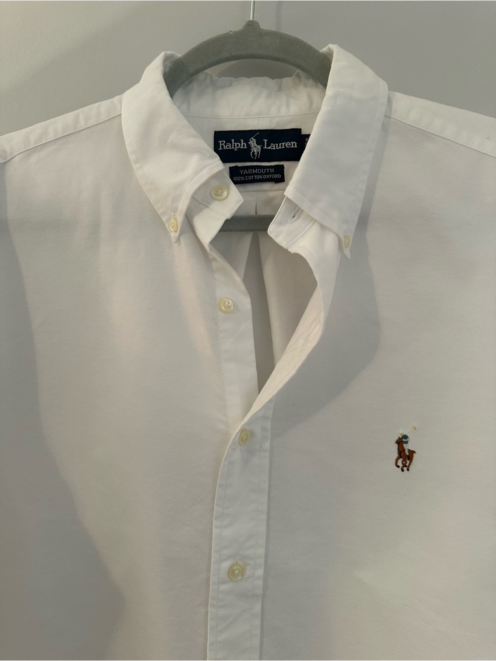 Ralph Lauren Yarmouth White Oxford Button Down Shirt 100% Cotton Men’s